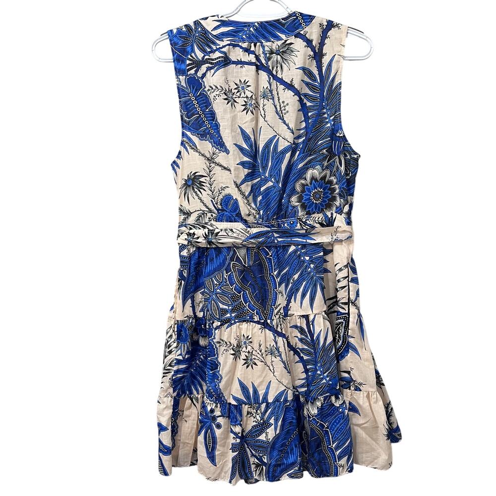 Banana Republic NWT Stampa Mini Dress Blue Floral Wrap V-Neck Medium - Picture 5 of 11